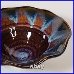 Vintage Bill Campbell Studio Pottery Handmade Drip Glaze Ceramic Bowls Set of 2 Vintage Bill Campbell Studio Pottery Handmade Drip Glaze Ceramic Bowls Set of 2