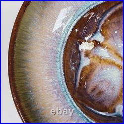 Vintage Bill Campbell Studio Pottery Handmade Drip Glaze Ceramic Bowls Set of 2