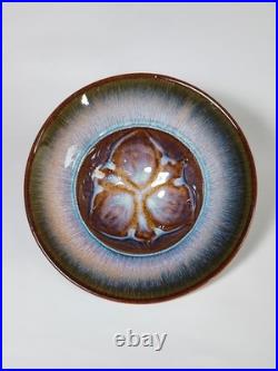 Vintage Bill Campbell Studio Pottery Handmade Drip Glaze Ceramic Bowls Set of 2