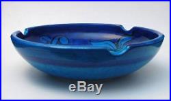 Vintage Bitossi Italian Pottery Rimini Blue Large Ashtray / Bowl MID Century Mod