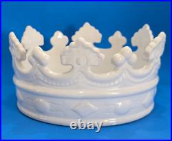 Vintage Bitossi Peasant Village Large White Crown Shaped Bowl Italy