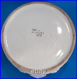 Vintage Bitossi Peasant Village Large White Crown Shaped Bowl Italy