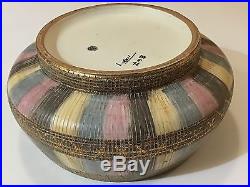 Vintage Bitossi Pottery Bowl Aldo Londi Seta Range Line Italy Pastel Shade Gold