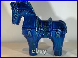 Vintage Bitossi Rimini Blue Large Horse. Quality Aldo Londi Piece. Mint Condition