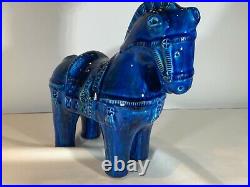 Vintage Bitossi Rimini Blue Large Horse. Quality Aldo Londi Piece. Mint Condition
