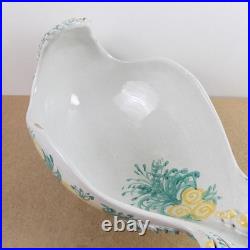 Vintage Bjorn Wiinblad Art Pottery Bird Bowl Yellow Flowers 16 Long Denmark MCM