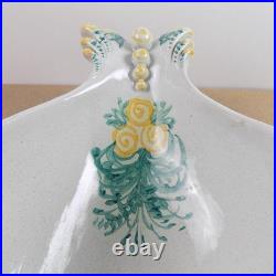 Vintage Bjorn Wiinblad Art Pottery Bird Bowl Yellow Flowers 16 Long Denmark MCM