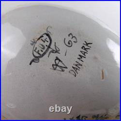 Vintage Bjorn Wiinblad Art Pottery Bird Bowl Yellow Flowers 16 Long Denmark MCM