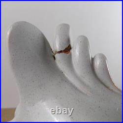 Vintage Bjorn Wiinblad Art Pottery Bird Bowl Yellow Flowers 16 Long Denmark MCM