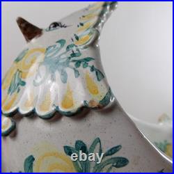 Vintage Bjorn Wiinblad Art Pottery Bird Bowl Yellow Flowers 16 Long Denmark MCM