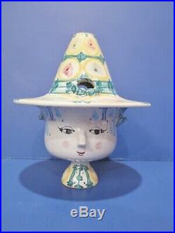 Vintage Bjorn Wiinblad Face Bowl (Pot) w Lid (Hat) Signed RARE Ca 1964 (#1)