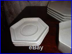 Vintage Block Bennington Vermont Pottery 13 Piece 4 Dinner 4 Salad Plate 2 Bowl