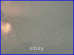 Vintage Blue White Striped Fin-Shaped Console Bowl Planter MCM Pottery Modern