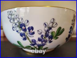 Vintage Boehm Bluebonnet Bowl 1989 Texas Floral Porcelain Gold Trim 8