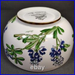 Vintage Boehm Bluebonnet Bowl 1989 Texas Floral Porcelain Gold Trim 8