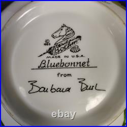 Vintage Boehm Bluebonnet Bowl 1989 Texas Floral Porcelain Gold Trim 8