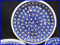 Vintage Boleslawiec Polish pottery Set 8 dinner plate salad plates bowls quiche