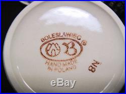 Vintage Boleslawiec Polish pottery Set 8 dinner plate salad plates bowls quiche