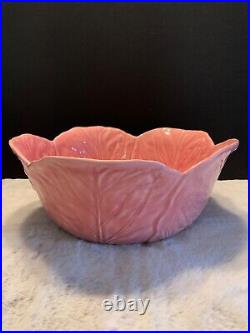 Vintage Bordallo Pinheiro Pink Cabbage Large Salad/Serving Bowl 11.5