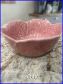 Vintage Bordallo Pinheiro Pink Cabbage Large Salad Serving Bowl 11.5