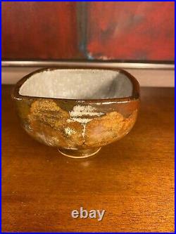 Vintage Brent Bennett Small Footed Bowl Abstract Glaze