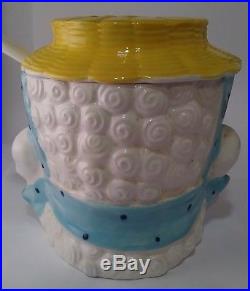 Vintage Brinnco Porcelain Lamb Sugar Bowl with Original Spoon Japan EUC