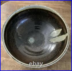 Vintage Brown Studio Pottery Centerpiece Bowl 13 PRINS Primitive Rustic