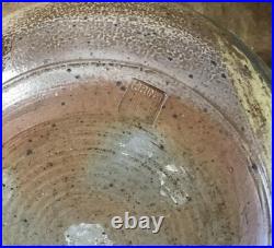 Vintage Brown Studio Pottery Centerpiece Bowl 13 PRINS Primitive Rustic