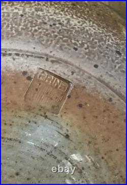Vintage Brown Studio Pottery Centerpiece Bowl 13 PRINS Primitive Rustic