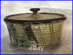 Vintage Brutalist Edna Arnow Chicago Studio Pottery 10.5 Lidded Casserole Bowl