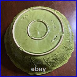 Vintage CAILF. USA Pottery Cabbage 13 In Bowl With 4-6 In Matching Bowls