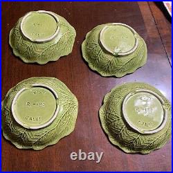 Vintage CAILF. USA Pottery Cabbage 13 In Bowl With 4-6 In Matching Bowls