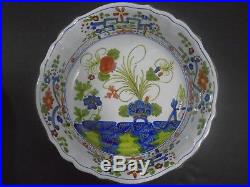 Vintage Cacf Faenza Blue Carnation Italian Pottery Bowl 11