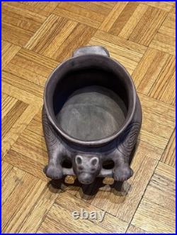 Vintage Cahokia Mounds Ceramic Beaver Effigy Bowl Pot SM 11 LARGE