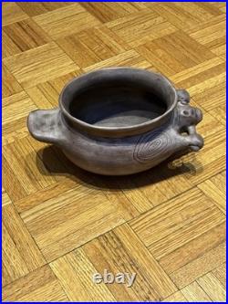 Vintage Cahokia Mounds Ceramic Beaver Effigy Bowl Pot SM 11 LARGE