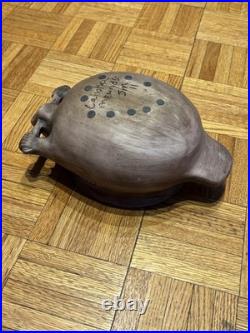 Vintage Cahokia Mounds Ceramic Beaver Effigy Bowl Pot SM 11 LARGE