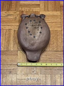 Vintage Cahokia Mounds Ceramic Beaver Effigy Bowl Pot SM 11 LARGE