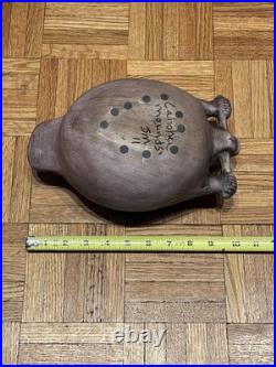 Vintage Cahokia Mounds Ceramic Beaver Effigy Bowl Pot SM 11 LARGE