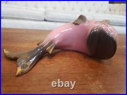Vintage California Art Pottery Pink Koi Fish with Gold Trim