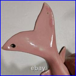Vintage California Art Pottery Pink Koi Fish with Gold Trim