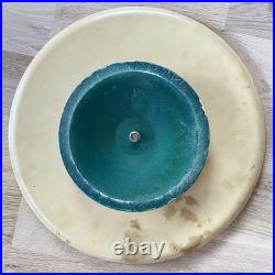 Vintage California Pottery Lazy Susan Serving Wm Frazier MCM Green Covered Bowl