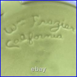 Vintage California Pottery Lazy Susan Serving Wm Frazier MCM Green Covered Bowl