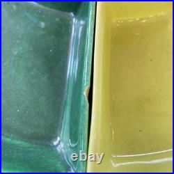 Vintage California Pottery Lazy Susan Serving Wm Frazier MCM Green Covered Bowl