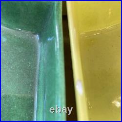 Vintage California Pottery Lazy Susan Serving Wm Frazier MCM Green Covered Bowl