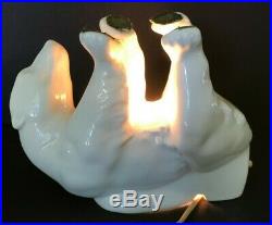 Vintage Camark White Polar Bear Fish Bowl Lamp Night Light