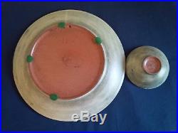 Vintage Canadian Brooklin Pottery, Theo & Susan Harlander Plate & Small Bowl