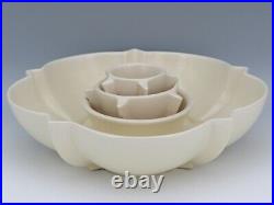 Vintage Catalina Island Pottery Matte Ivory 710 Flower Bowl & Stacked Star Frog