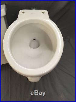 Vintage Ceramic White Kohler Complete Toilet Wall Mount Tank Lid Bowl 573-17E