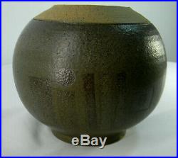 Vintage Charles Counts Beaver Ridge 1959-1961 Studio Pottery Bowl Vase MCM Green