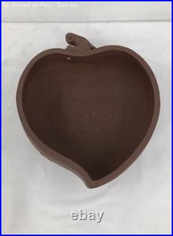 Vintage Chinese Ancient Yixing Zisha Pottery Hand Carved Lotus Bowl Great Cond
